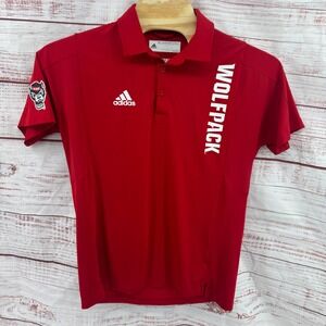 Adidas NC State Wolfpack Polo Shirt Size Mens Medium Performance Player Issued